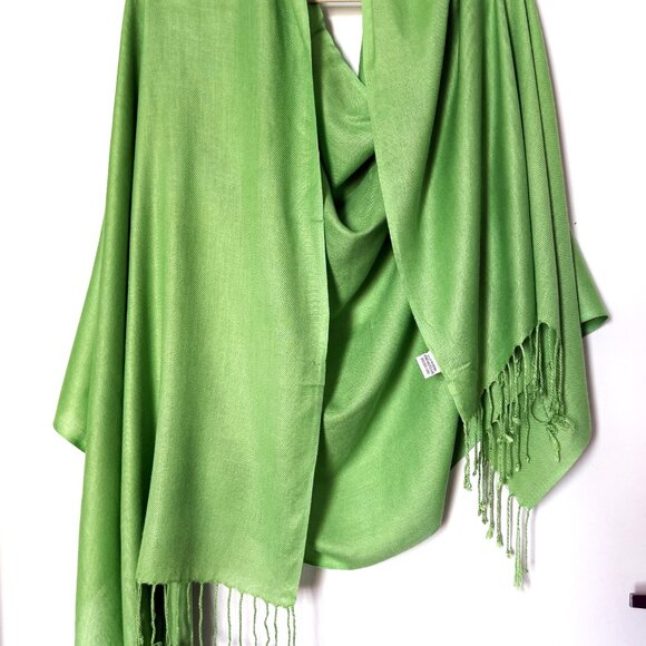 Lot of 2 Women's Shawls Green/Orange Large Wrap - Picture 3 of 14